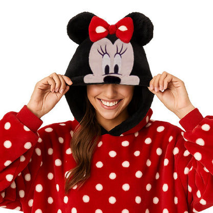 Maxi Sudadera Adulto con Gorro Bordado Disney Minnie Mouse Dots