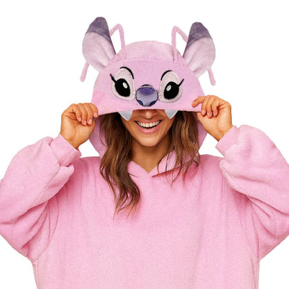 Maxi Sudadera Adulto con Gorro Bordado Disney Angela Novia De Stitch