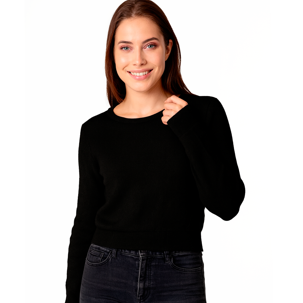 Suéter Trenzado Mujer Cuello Redondo Sweaters