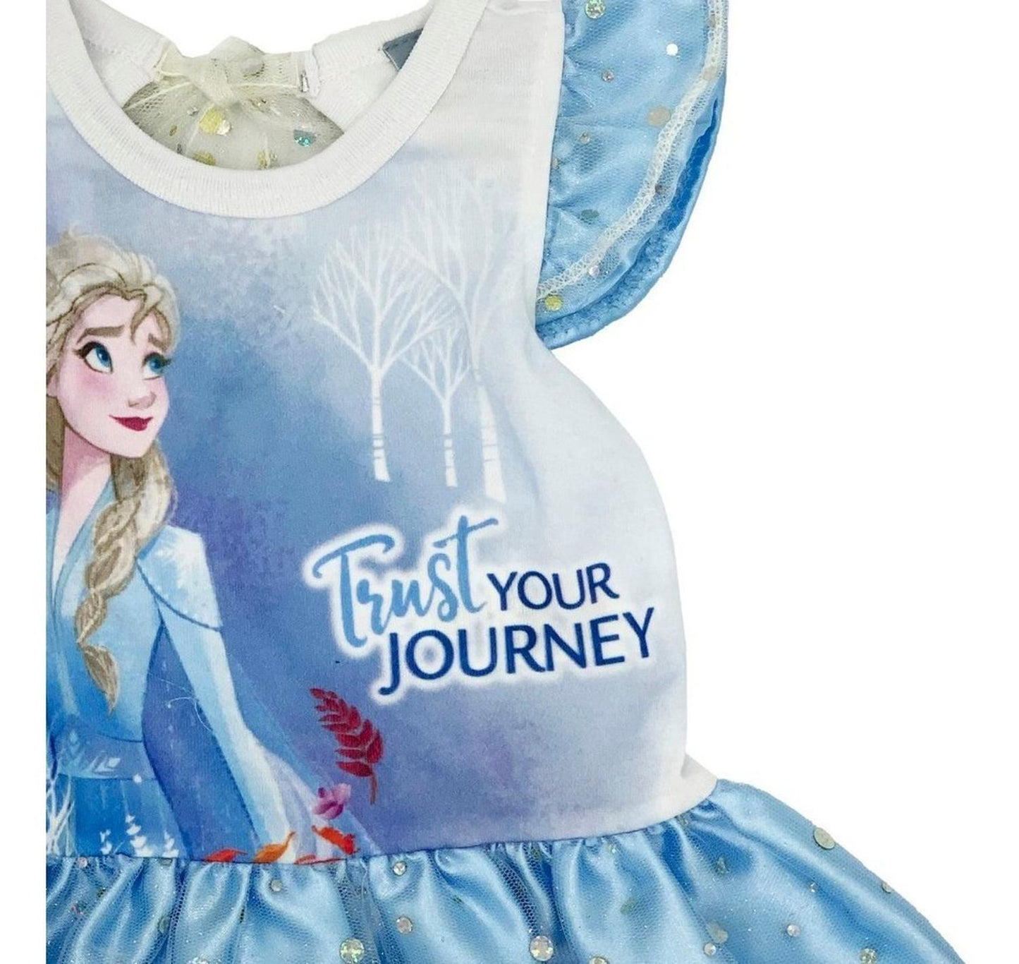 Vestido Algodon Con Estampado Disney Elsa