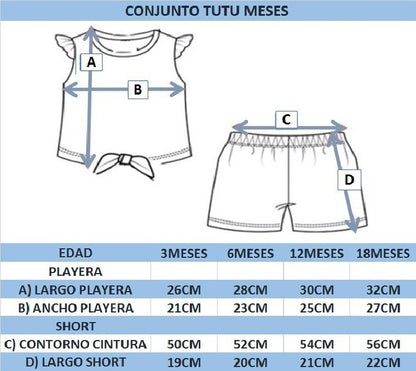 Conjunto 2 piezas Kiss para Niña Algodón Short y Playera con Aplicación Corazón