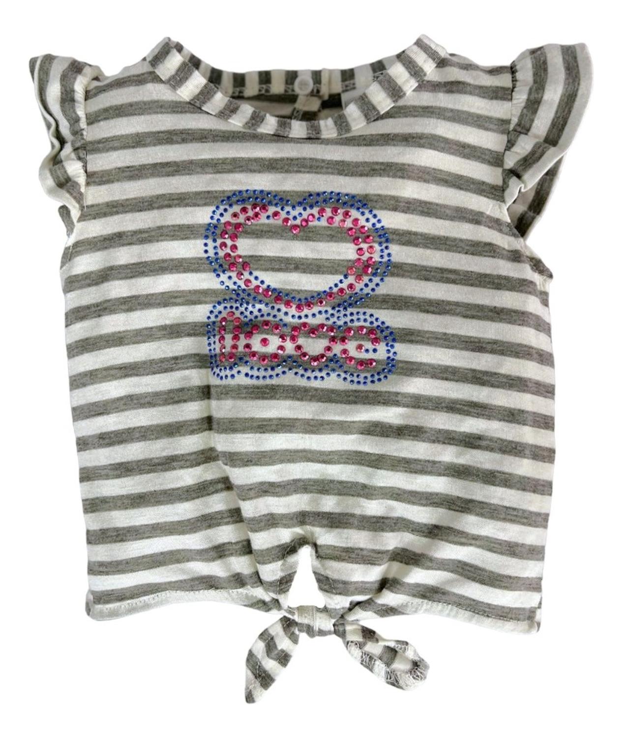 Conjunto 2 piezas Kiss para Niña Algodón Short y Playera con Aplicación Corazón