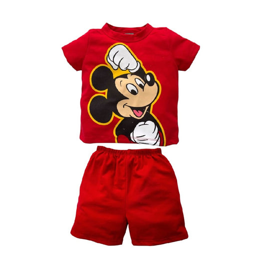 Conjunto Algodón Short Y Playera Disney Mickey Mouse