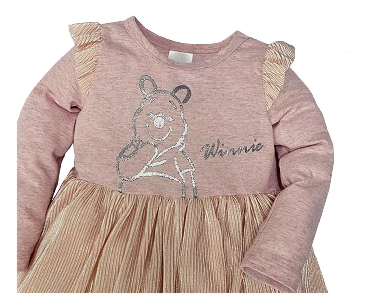 Vestido Estampado Manga Larga Disney Winnie Pooh