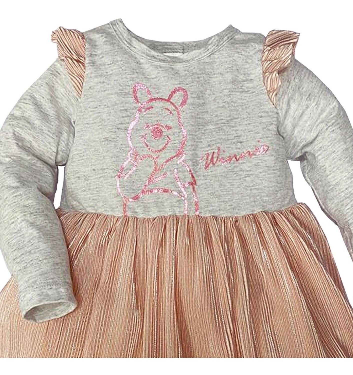 Vestido Estampado Manga Larga Disney Winnie Pooh