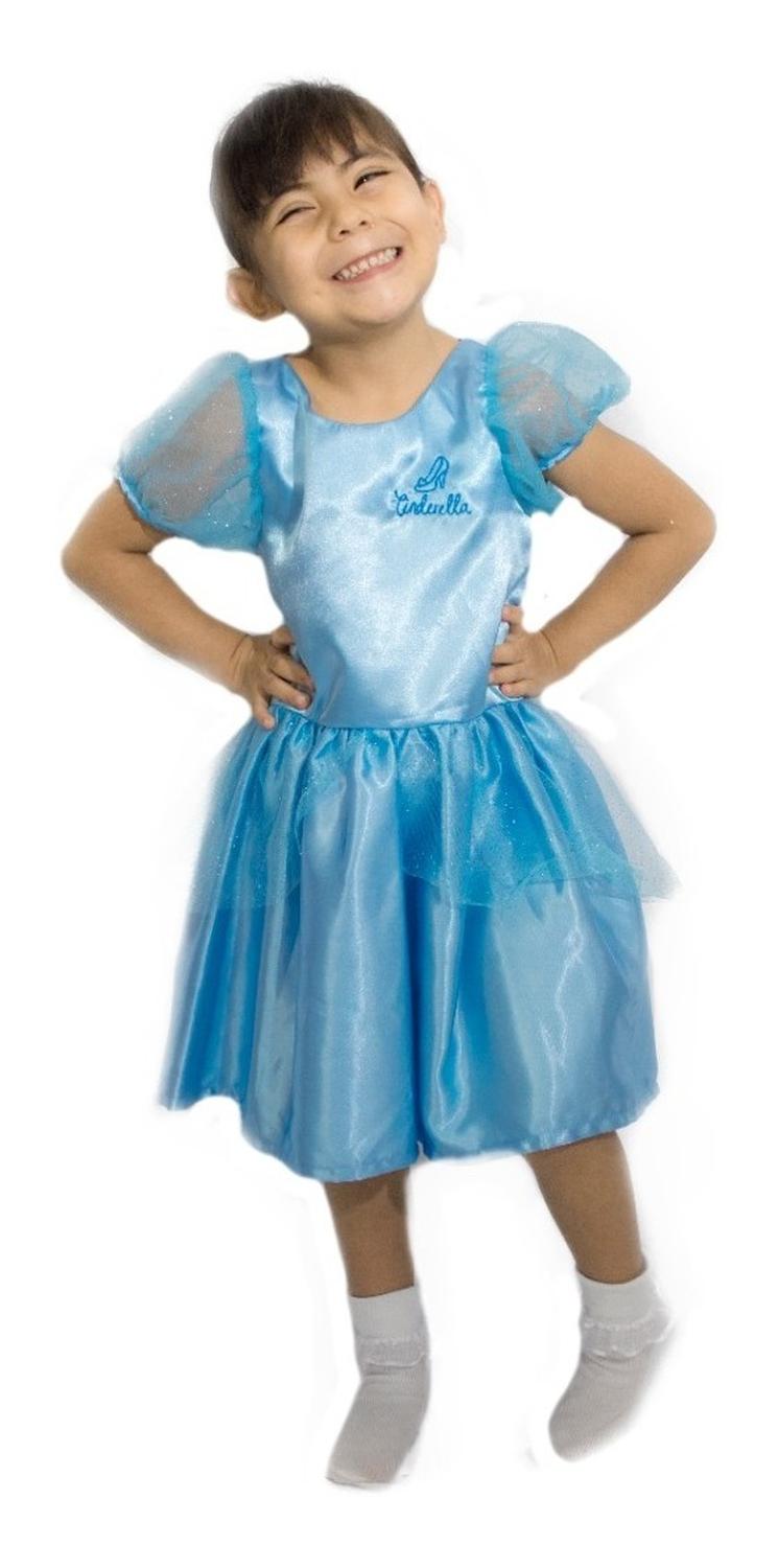 Kit 3 Vestidos Disney para Niña Princesas Cenicienta, Ariel, Bella
