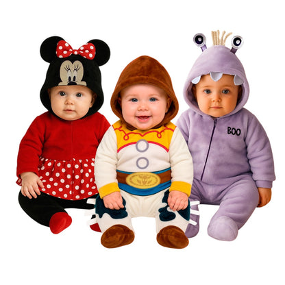 Kit 3 Mamelucos Disney para Bebé con Gorro Bordado Minnie, Boo, Jessie