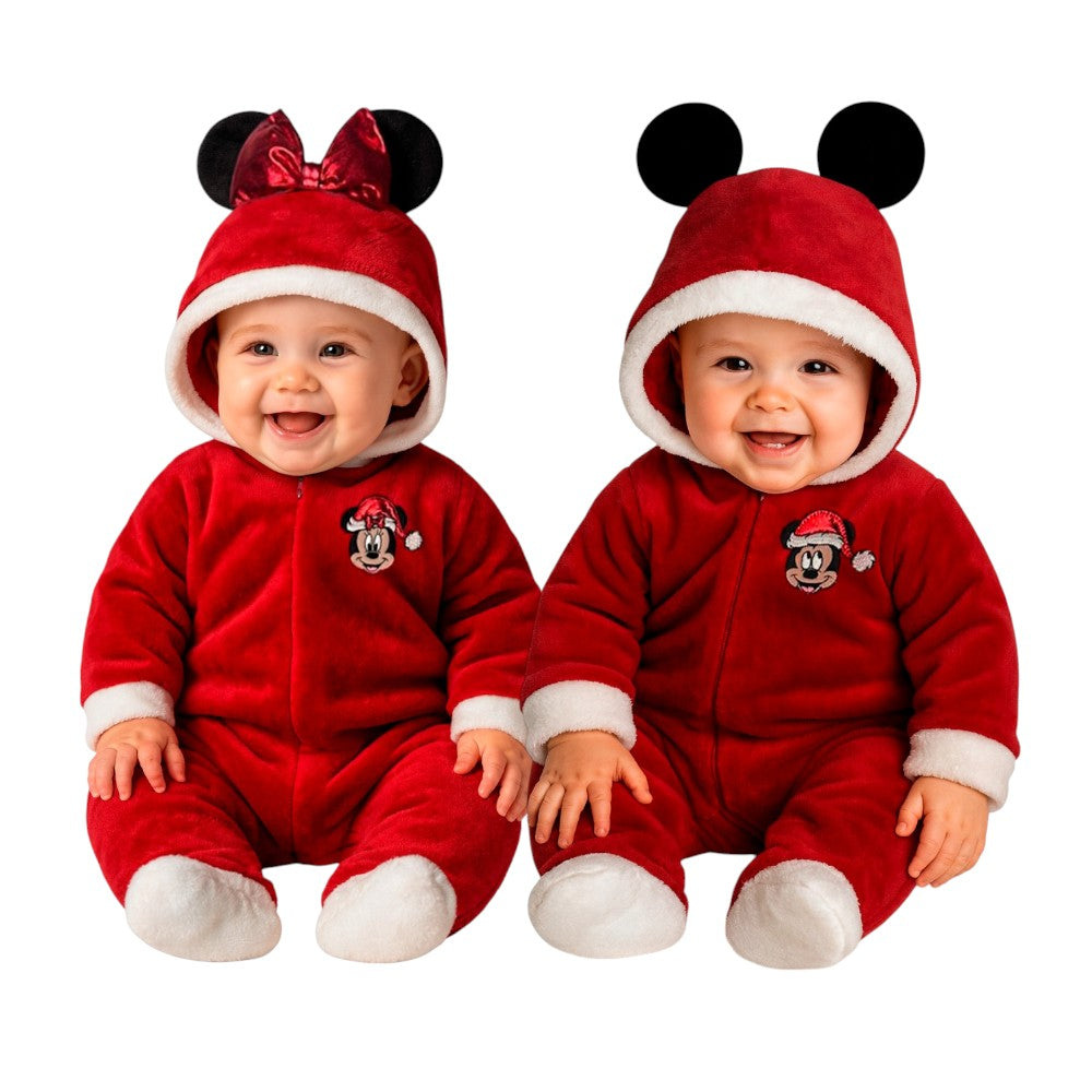 Kit 2 Mamelucos Disney Con Gorro Bordado Para Bebé