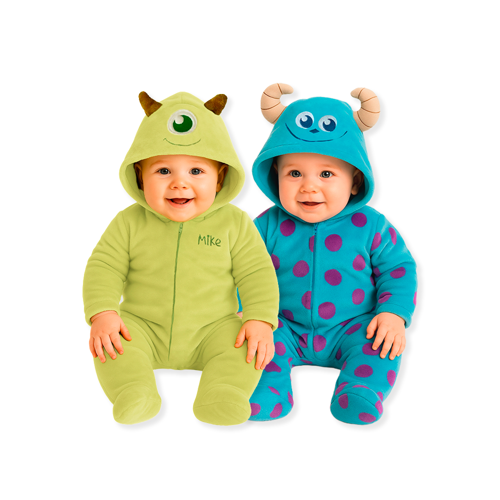 Kit 2 Mamelucos Disney Con Gorro Bordado Para Bebé
