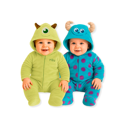 Kit 2 Mamelucos Disney Con Gorro Bordado Para Bebé
