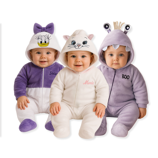 Kit 3 Mamelucos Disney para Bebé con Gorro Bordado Daisy, Marie, Boo