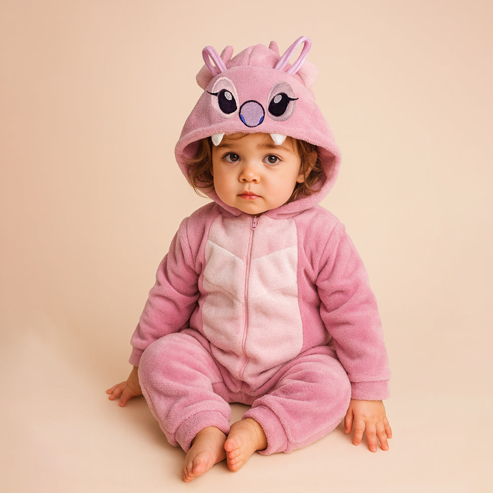 Kit 3 Mamelucos Disney para Niña con Gorro Bordado Angel, Minnie, Boo