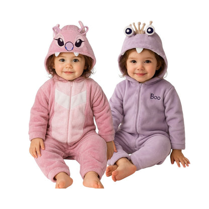Kit 2 Mamelucos Disney para Niña con Gorro Bordado Ángel y Boo