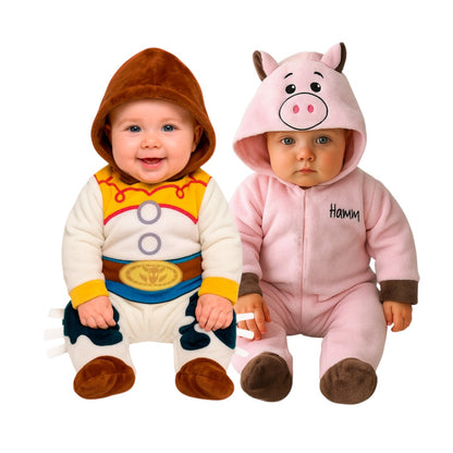 Kit2 Mamelucos Disney para Bebé con Gorro Bordado Jessie y Hamm