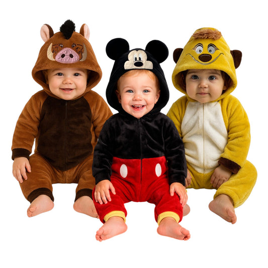 Kit 3 Mamelucos Disney Para Niño Pumba, Mickey y Timon 2 a 3x Años