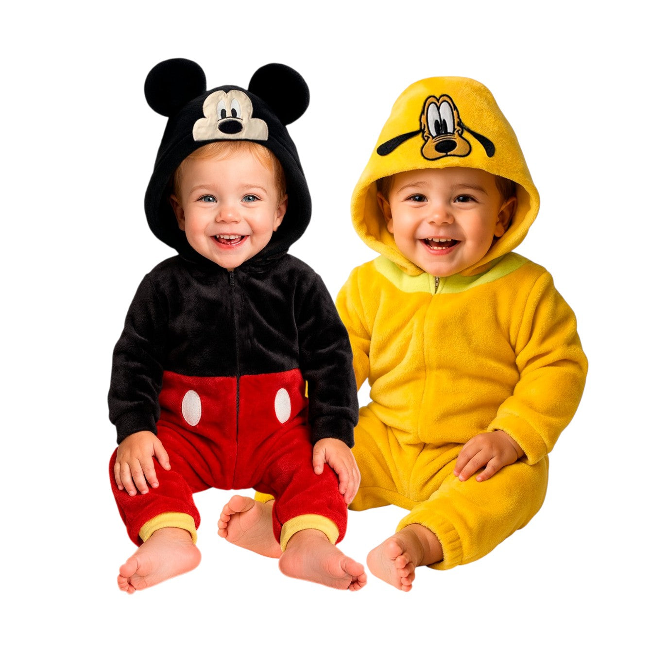 Kit 2 Mamelucos Disney para Niño con Gorro Bordado Mickey y Pluto