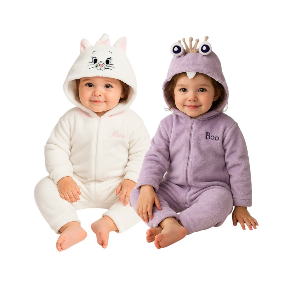 Kit 2 Mamelucos Disney para Niña con Gorro Bordado Boo y Marie