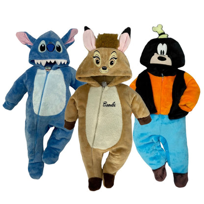 Kit 3 Mamelucos Disney Para Bebé Stitch, Goofy, Bambi