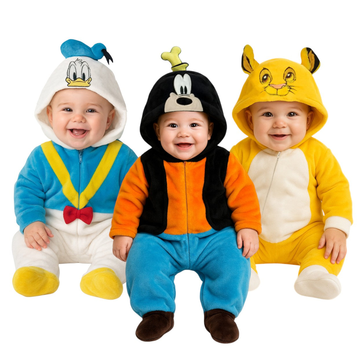Kit 3 Mamelucos Disney Para Bebé Donal, Goofy, Simba