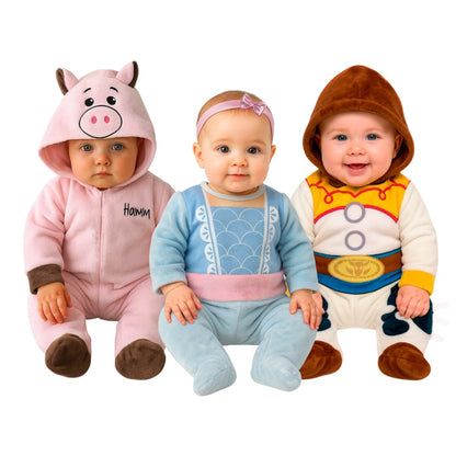 Kit 3 Mamelucos Disney para Bebé con Gorro Bordado Toy Story Jessie, Bo Peep, Hamm