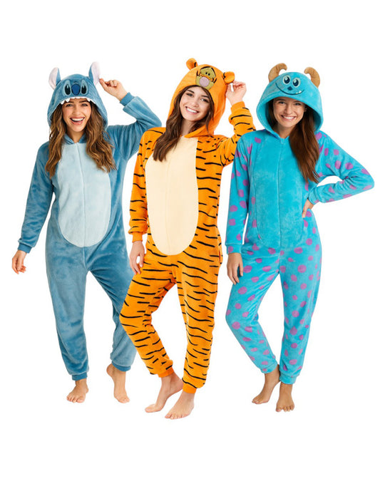 Kit 3 Mamelucos Disney Para Dama Stitch, Tigger con carita y Sully