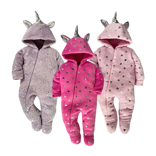 Kit 3 Mamelucos Unicornio Foil Corazones A Precio De 2.