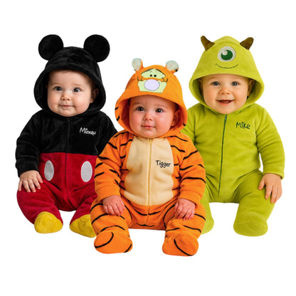 Kit 3 Mamelucos Disney para Bebé con Gorro Bordado Mickey, Tigger, Mike