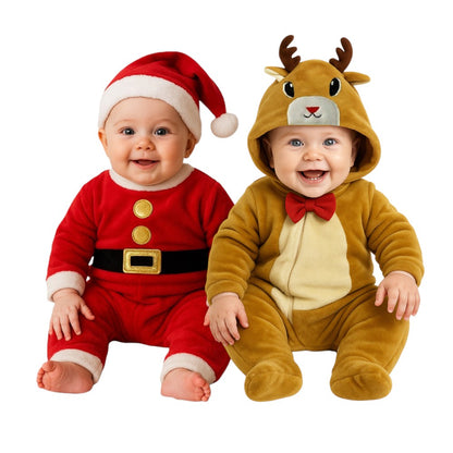 Kit 2 Mamelucos Para Bebé Navidad Santa niño y Reno