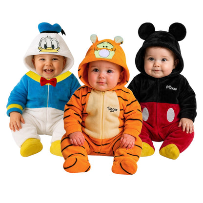 Kit 3 Mamelucos Disney para Bebé con Gorro Bordado Donald, Tigger, Mickey Mouse