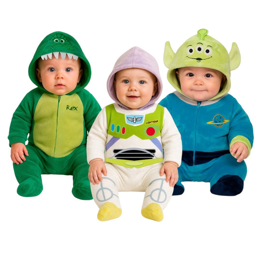 Kit 3 Mamelucos Disney para Bebé con Gorro Bordado Alien, Buzz, Rex