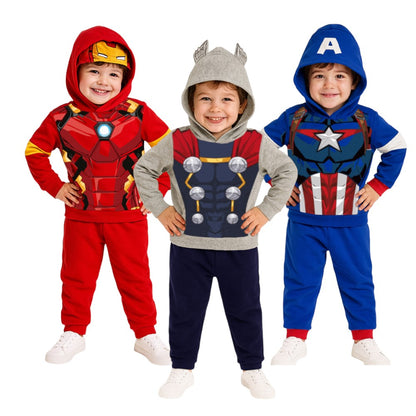 Kit 3 Conjuntos Pants Marvel para Niño Ironman, Thor, Capitán América