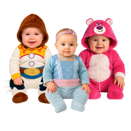 Kit 3 Mamelucos Disney para Bebé con Gorro Bordado Lotso, Bo Peep, Jessie