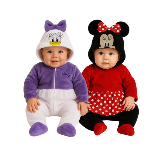 Kit 2 Mamelucos Disney para Bebé con Gorro Bordado Minnie Mouse y Daisy