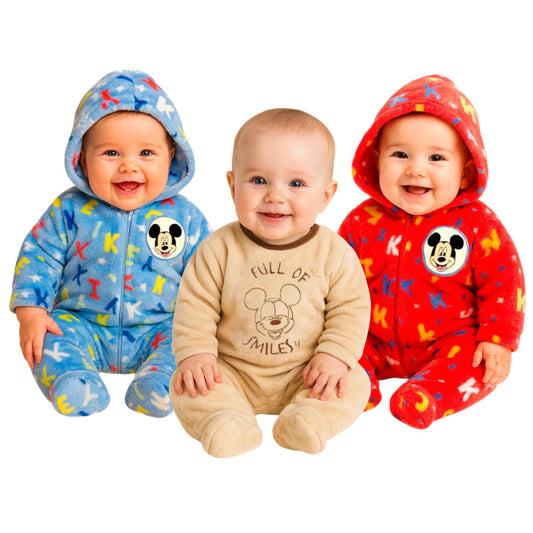 Kit 3 Mamelucos Para Bebé Disney Mickey Mouse