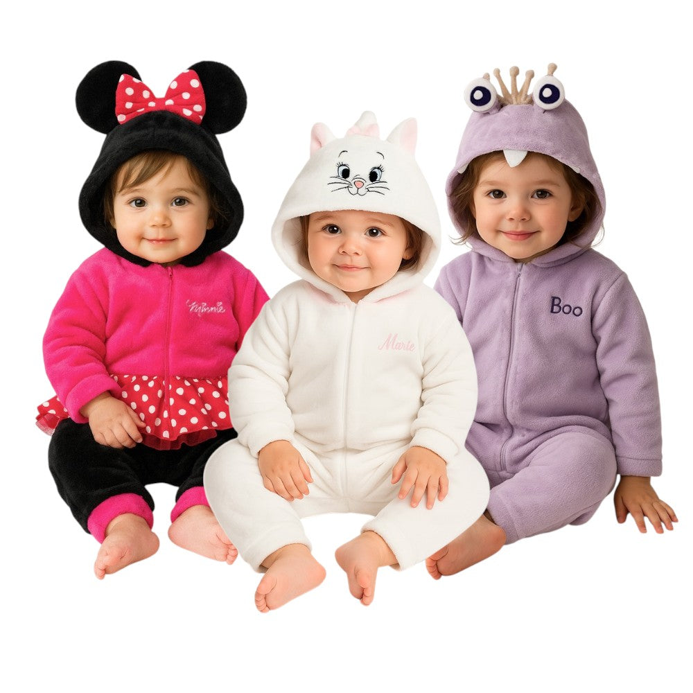 Kit 3 Mamelucos Para Bebé Disney Minnie, Marie y Boo