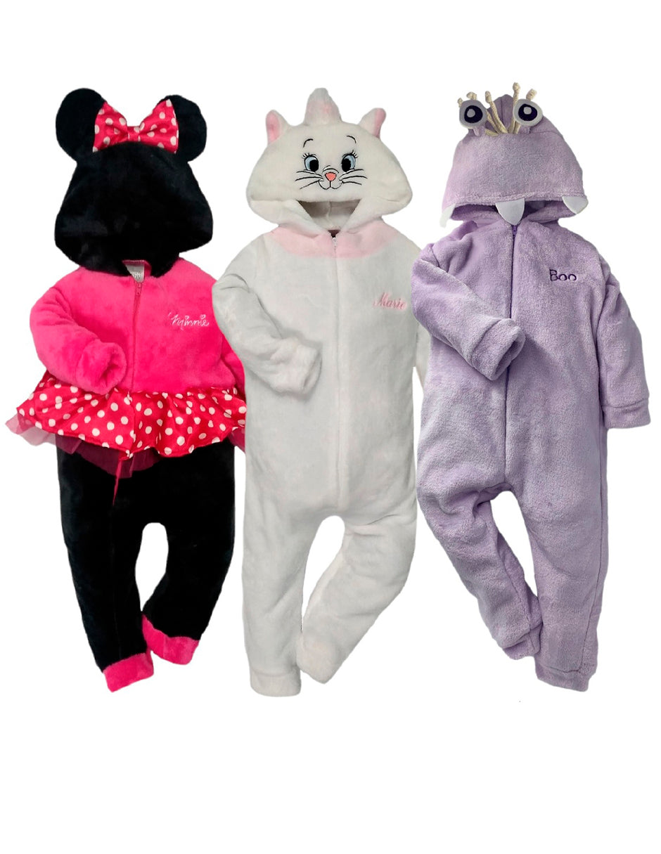 Kit 3 Mamelucos Para Bebé Disney Minnie, Marie y Boo