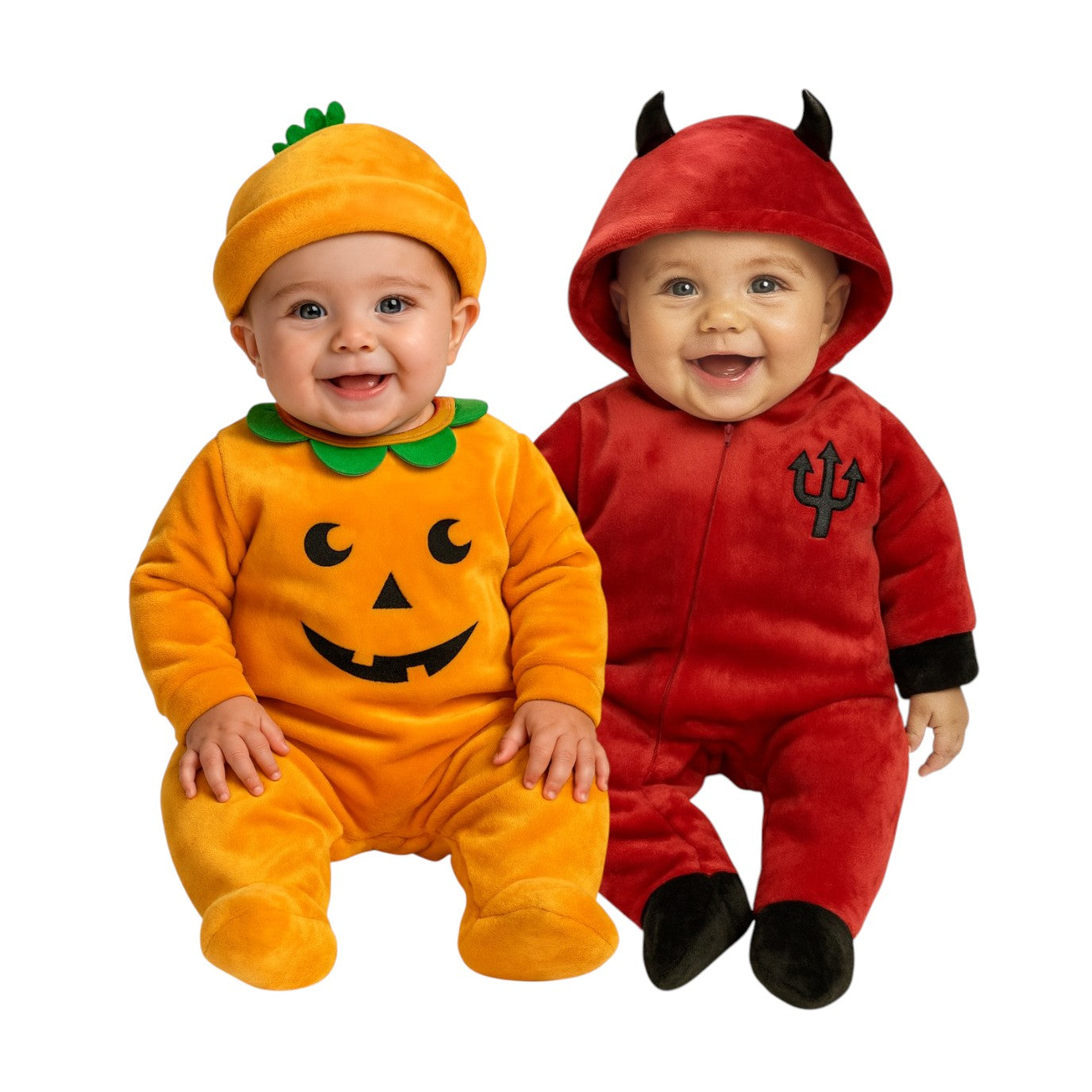 Kit 2 Mamelucos Kiss Halloween Diablito Y Calabaza