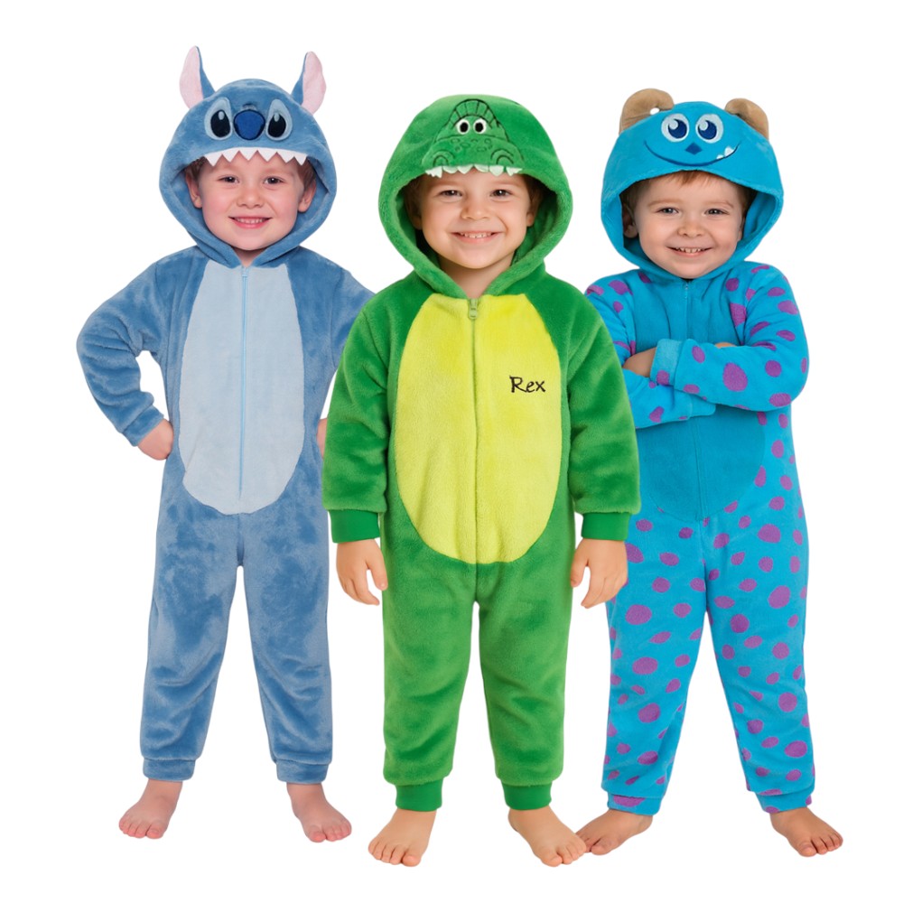 Kit 3 Mamelucos Para Niño Stitch, Rex y Sully