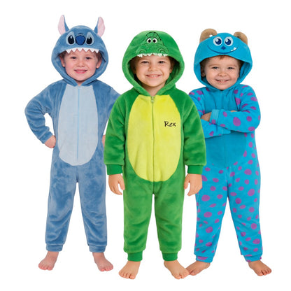 Kit 3 Mamelucos Para Niño Stitch, Rex y Sully