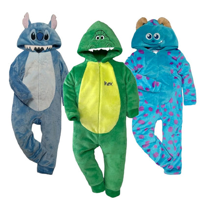 Kit 3 Mamelucos Para Niño Stitch, Rex y Sully