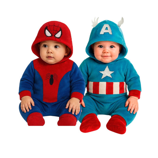 Kit 2 Mamelucos Marvel Spiderman Y Capitán América