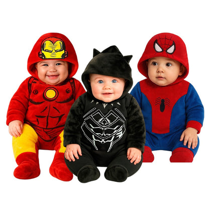 Kit 3 Mamelucos Marvel Spiderman, Black Panter, Ironman