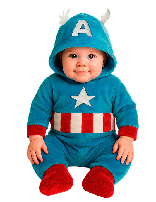 Mameluco Para Bebe Con Gorro Bordado Marvel