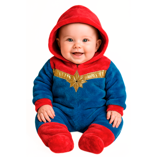 Mameluco Marvel Con Gorro Bordado Capitana Marvel