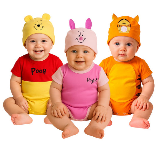 Kit Pañaleros Algodón Disney Pooh, Piglet, Tigger Premium