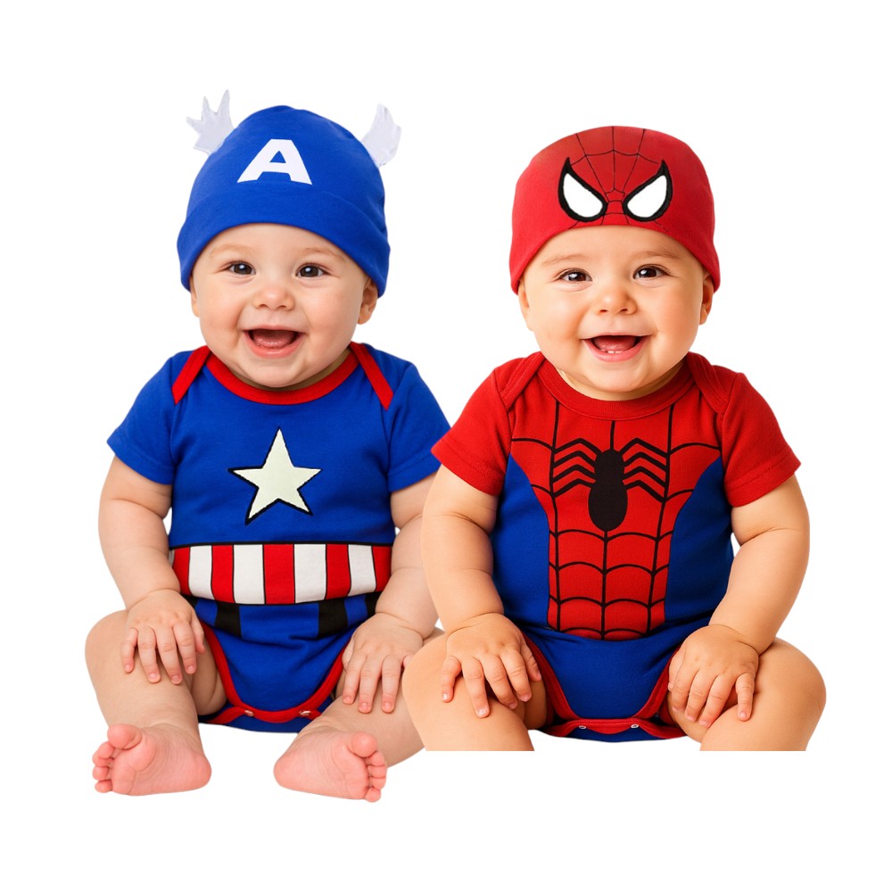 Kit 2 Pañaleros Marvel Spiderman Y Capitan America