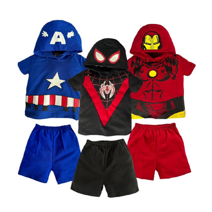 Kit 3 Conjuntos Capitán América, Miles Morales, Iron Man
