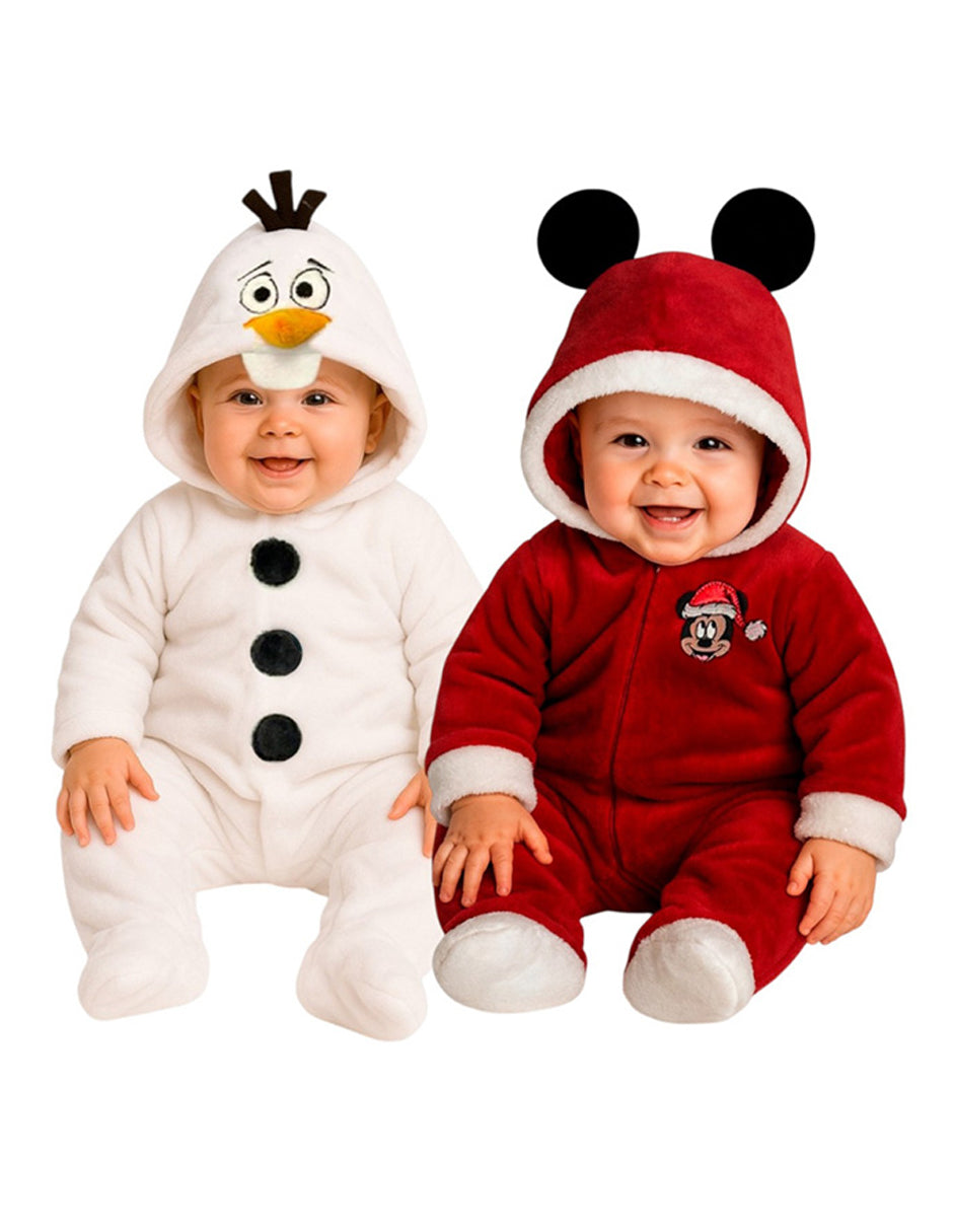 Kit 2 Mamelucos Para Bebé Navidad Olaf y Mickey Mouse