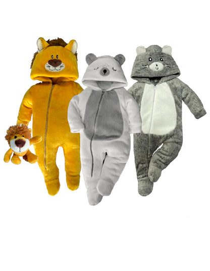 Kit 3 Mamelucos Para Bebé Disfraz Leon, Oso Dormido, Raton