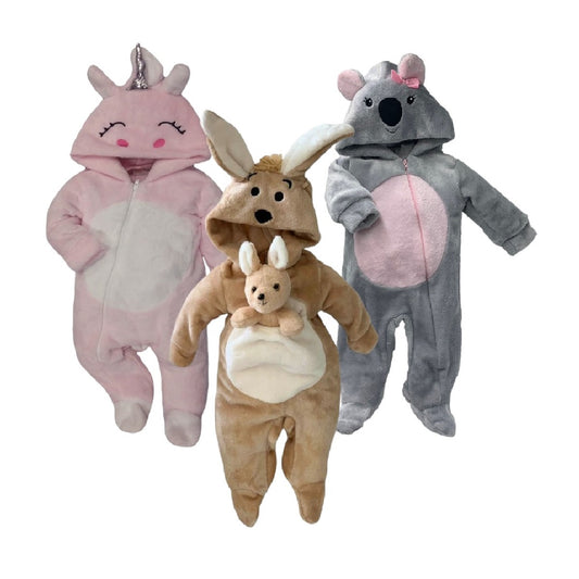 Kit 3 Mamelucos Para Bebé Disfraz Unicornio, Canguro, Koala